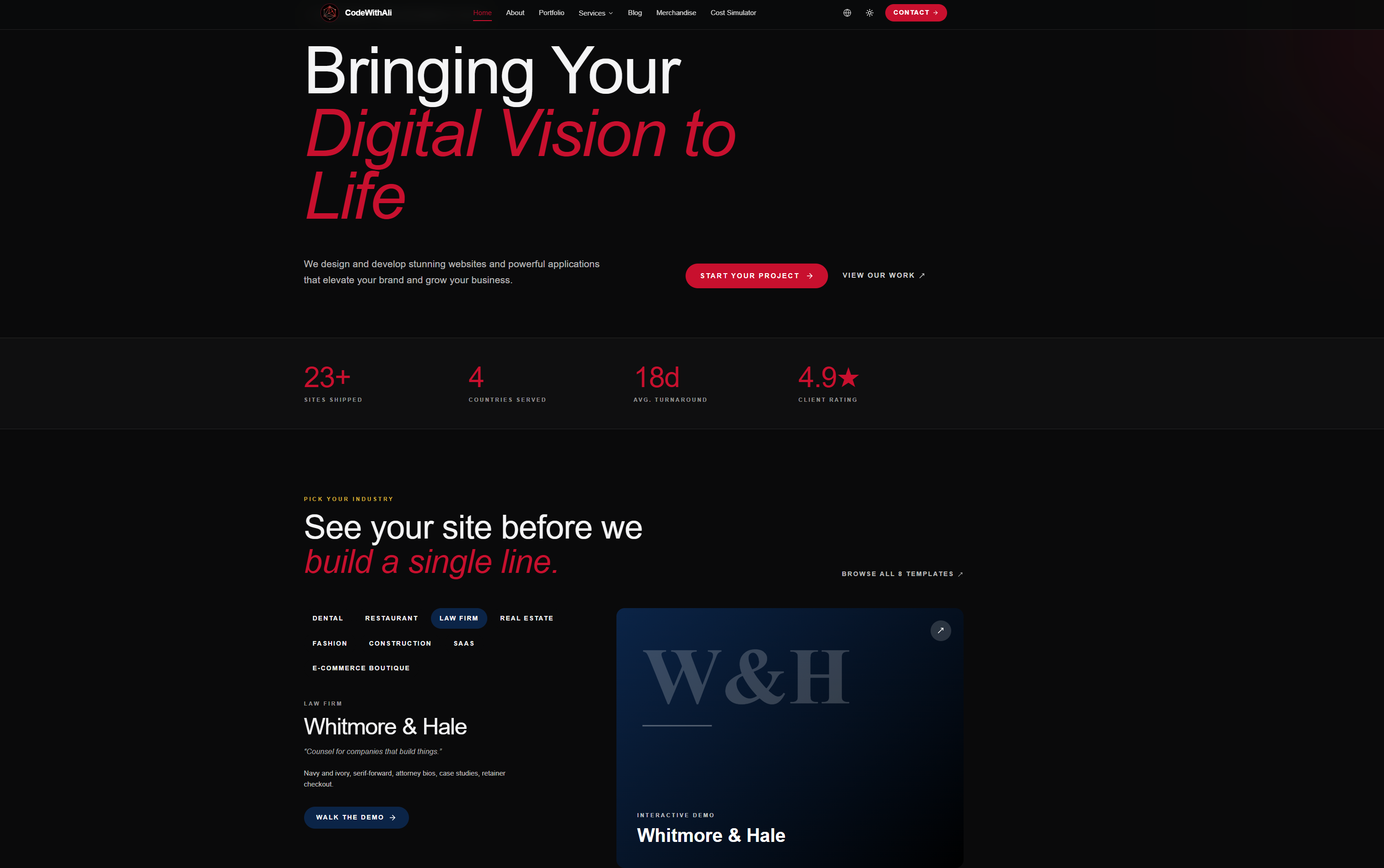 CodeWithAli home page