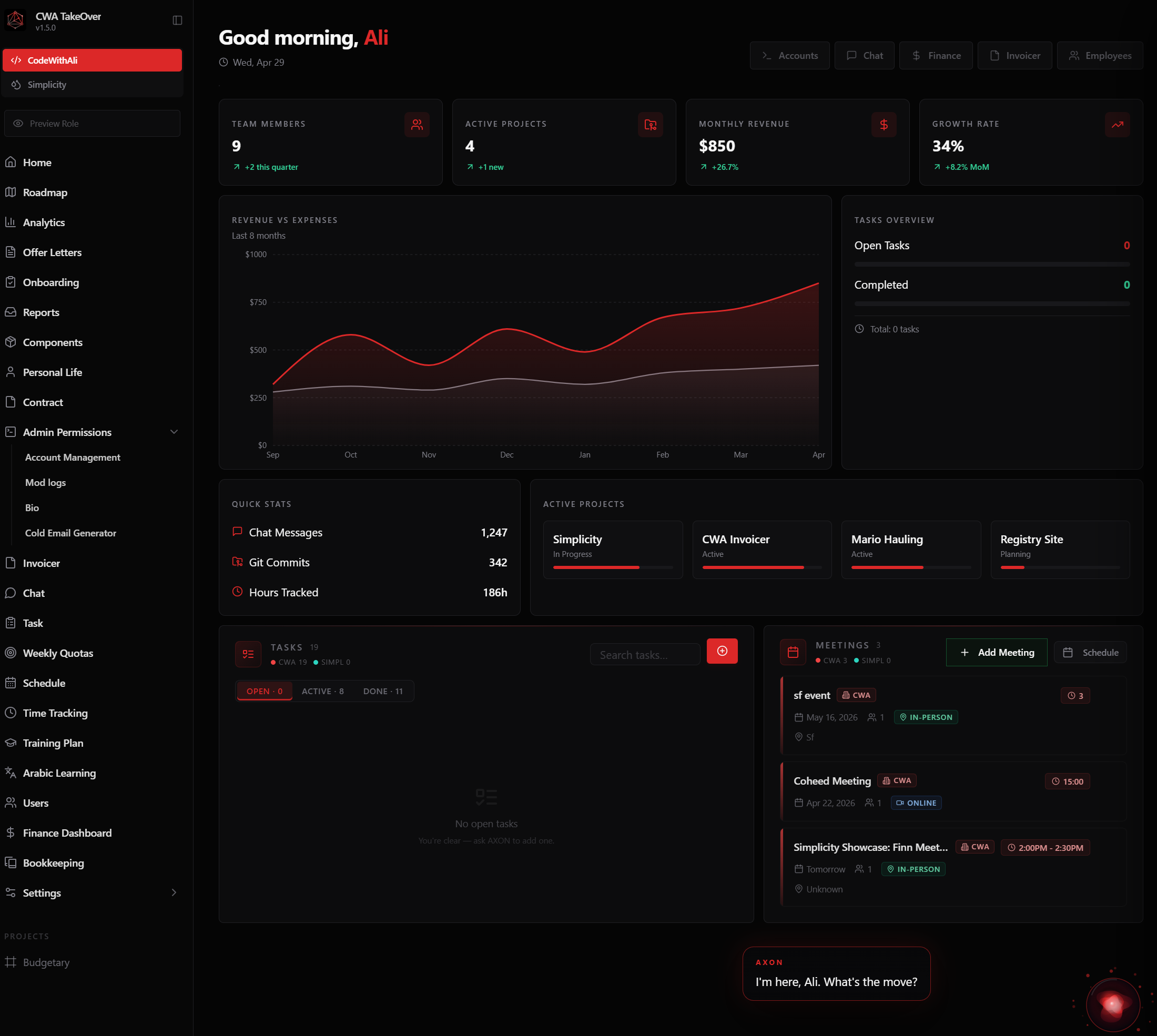 Takeover home page